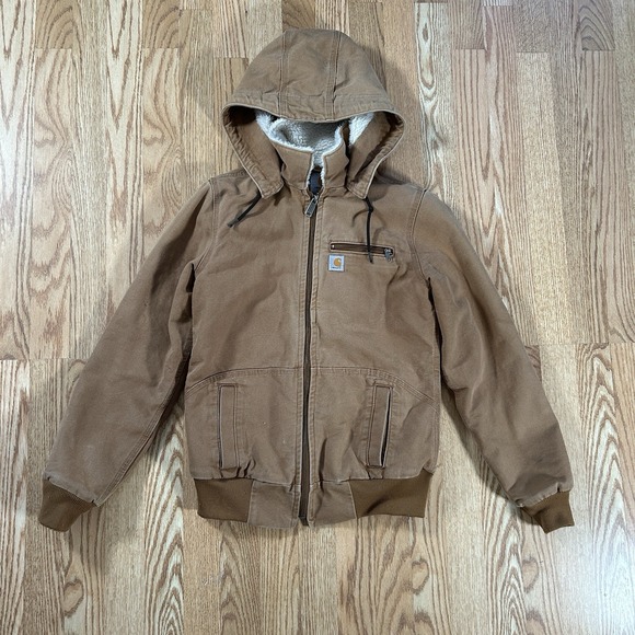 Carhartt Jackets & Blazers - Carhartt Women's XS Detroit Hooded Work Jacket Sherpa Lined Weathered Duck